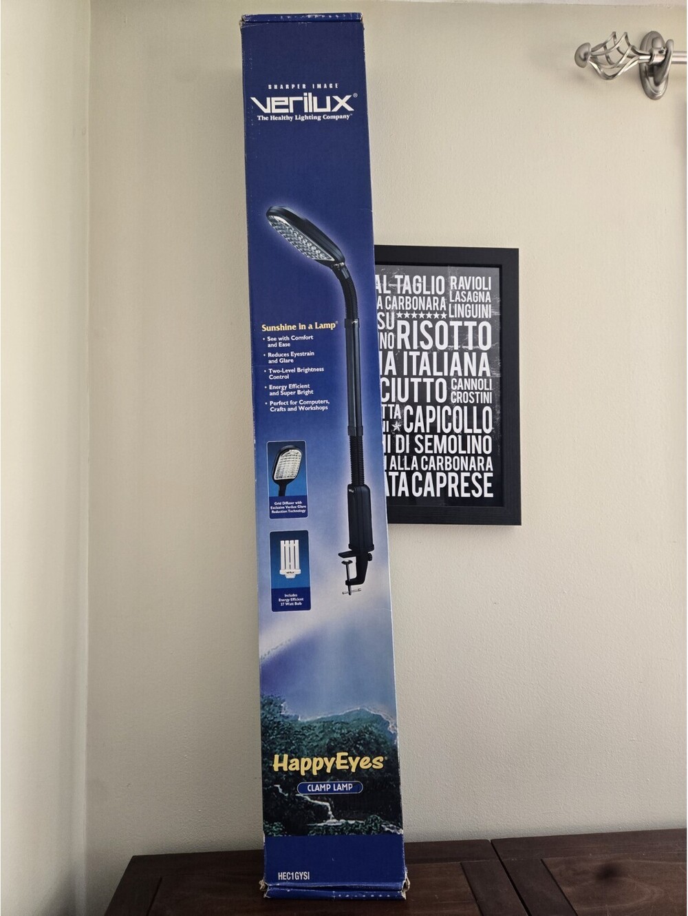 Vintage Sharper Imagine Verilux Happy Eyes Calmp Lamp 27w Bulbs New